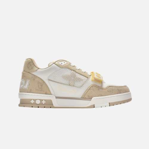 Louis Vuitton Trainer- Beige Cloth Cover - 42